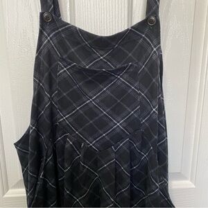 NWT Knit Black Plaid Overalls